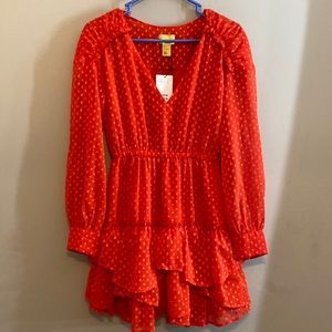 H&M Red Mini Dress with Sleeves